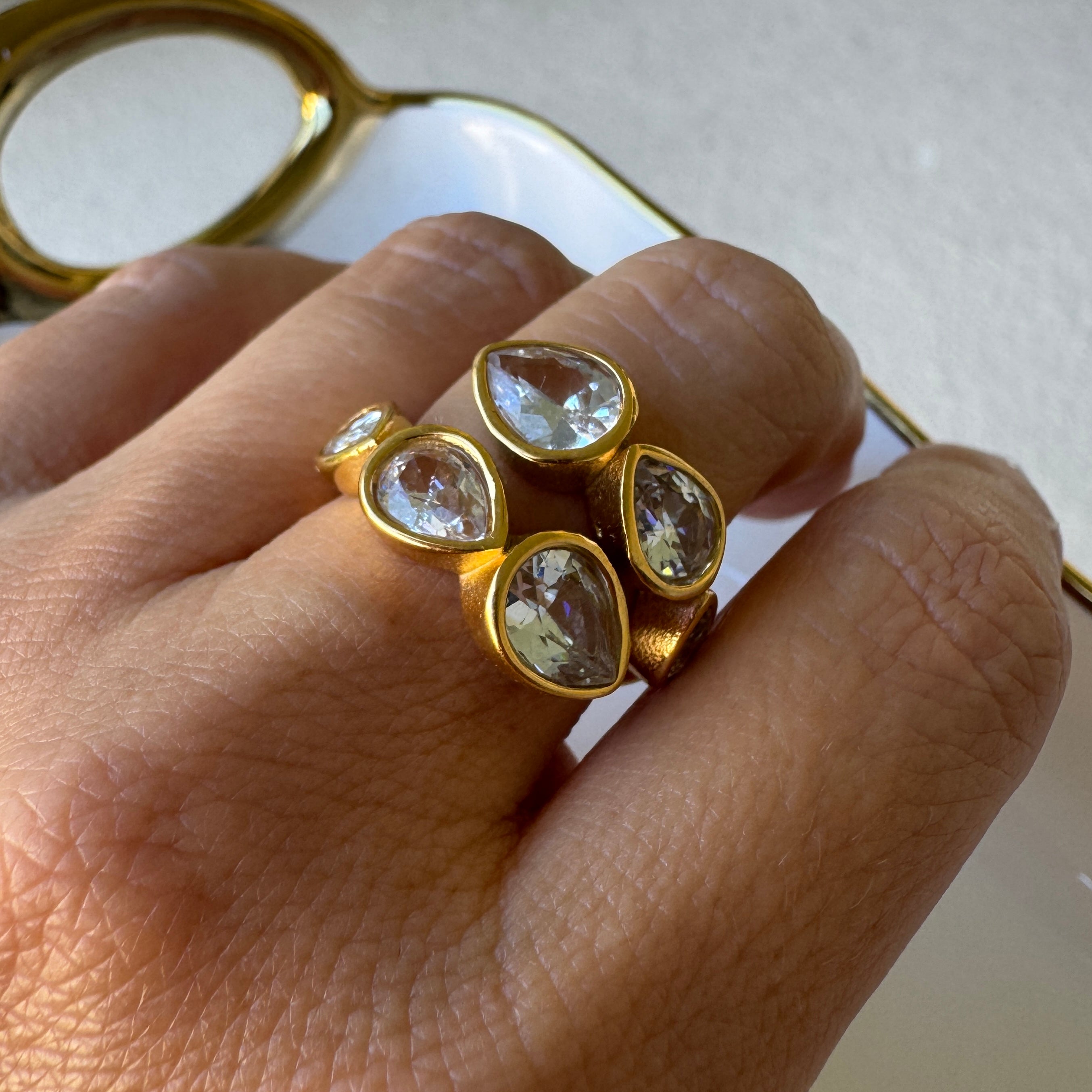 Cascade Crystal Ring