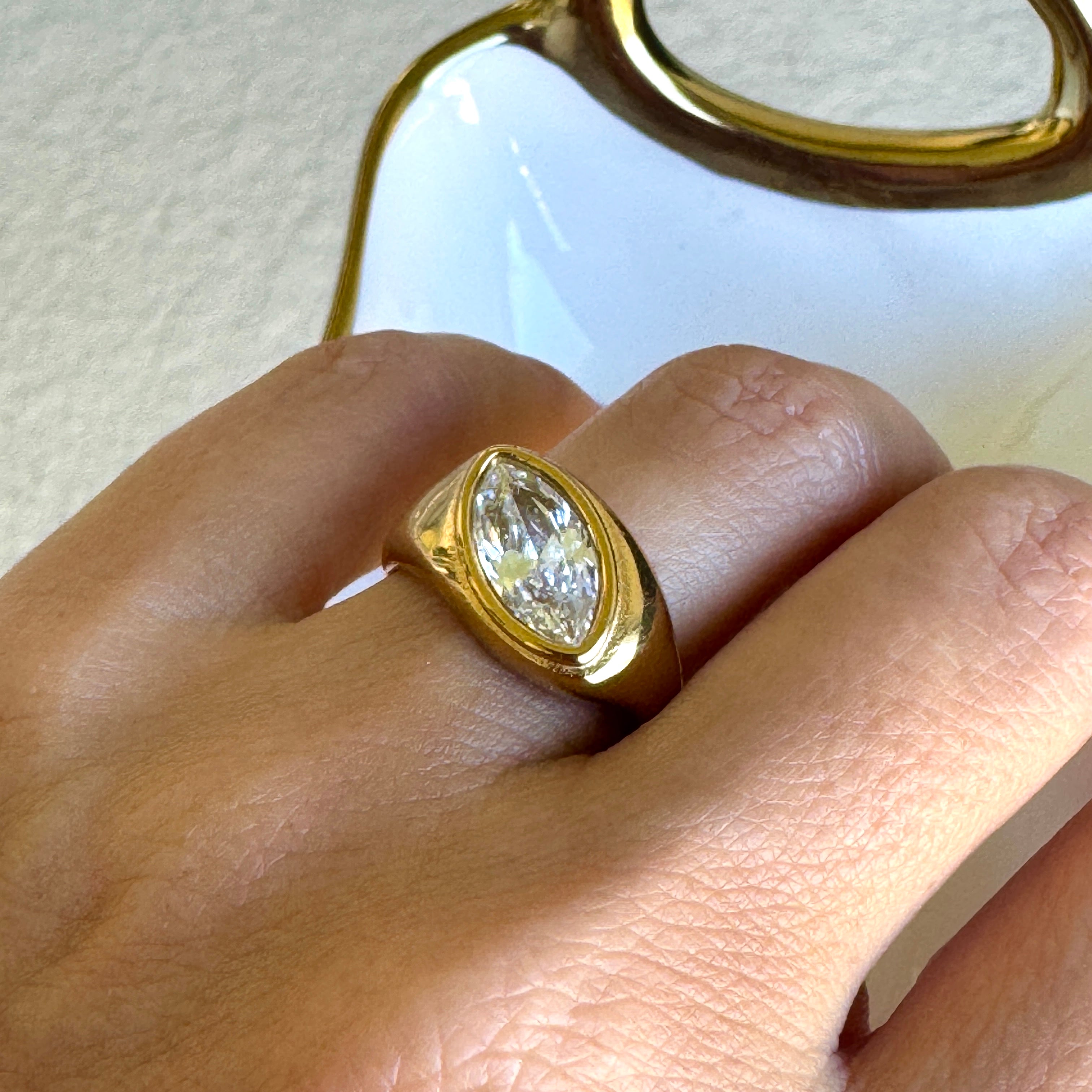 The Golden Marquise Ring