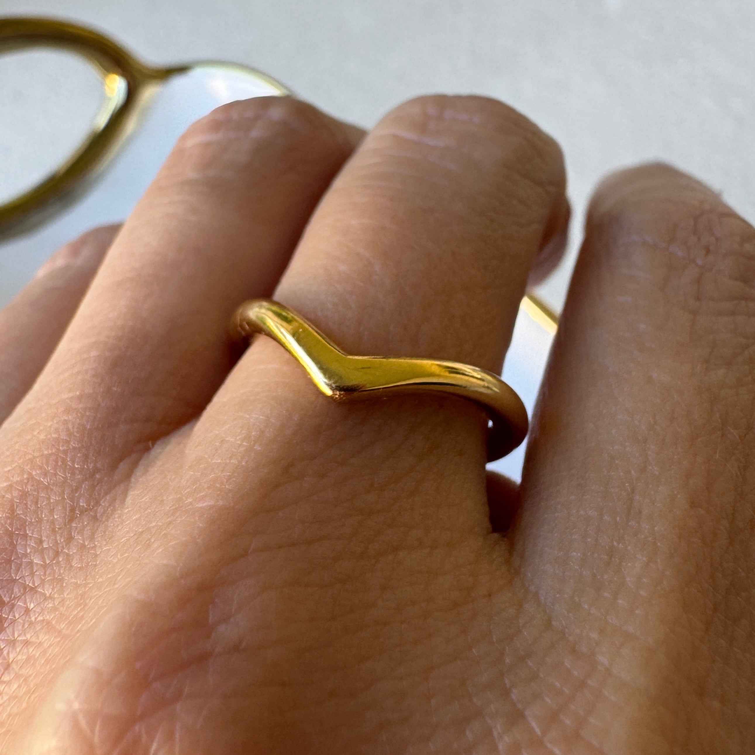 Golden Raindrop Ring Set