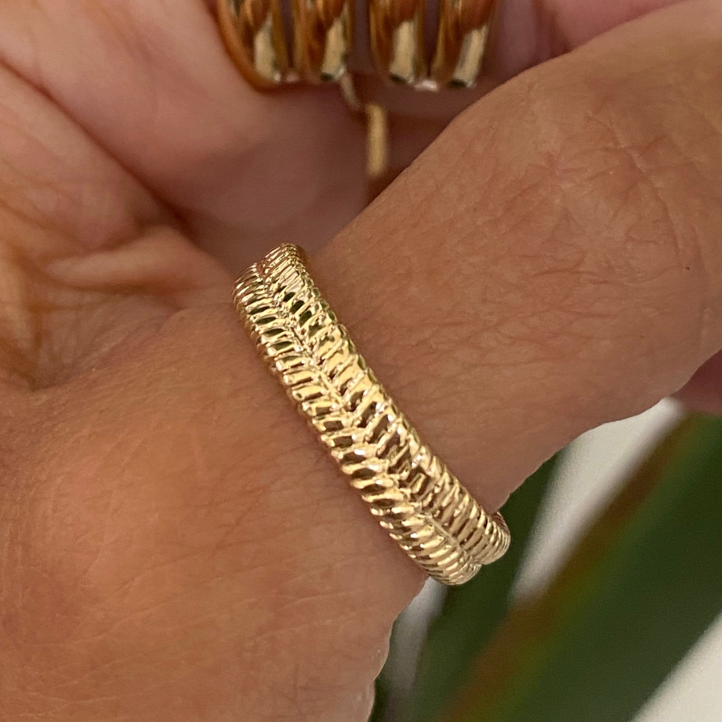 Gold Texture Band ring