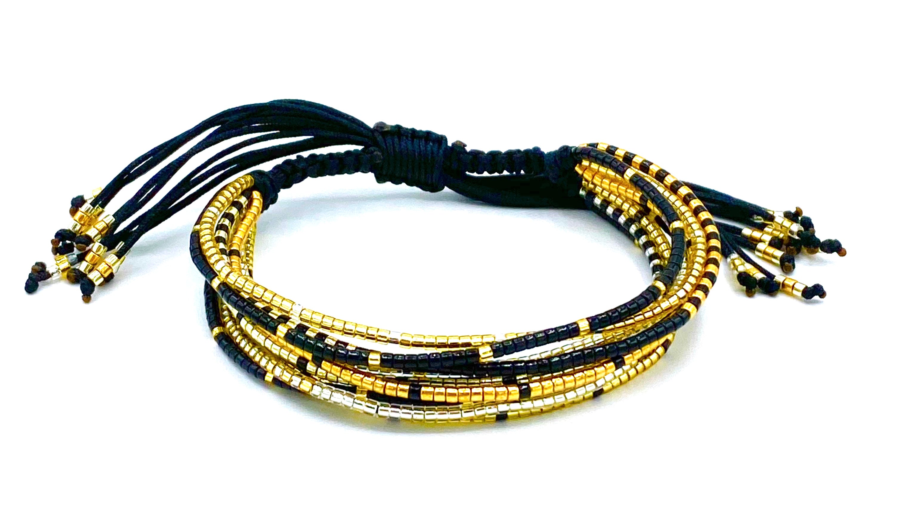 MULTILINE GOLD & BLACK miyuki bracelet