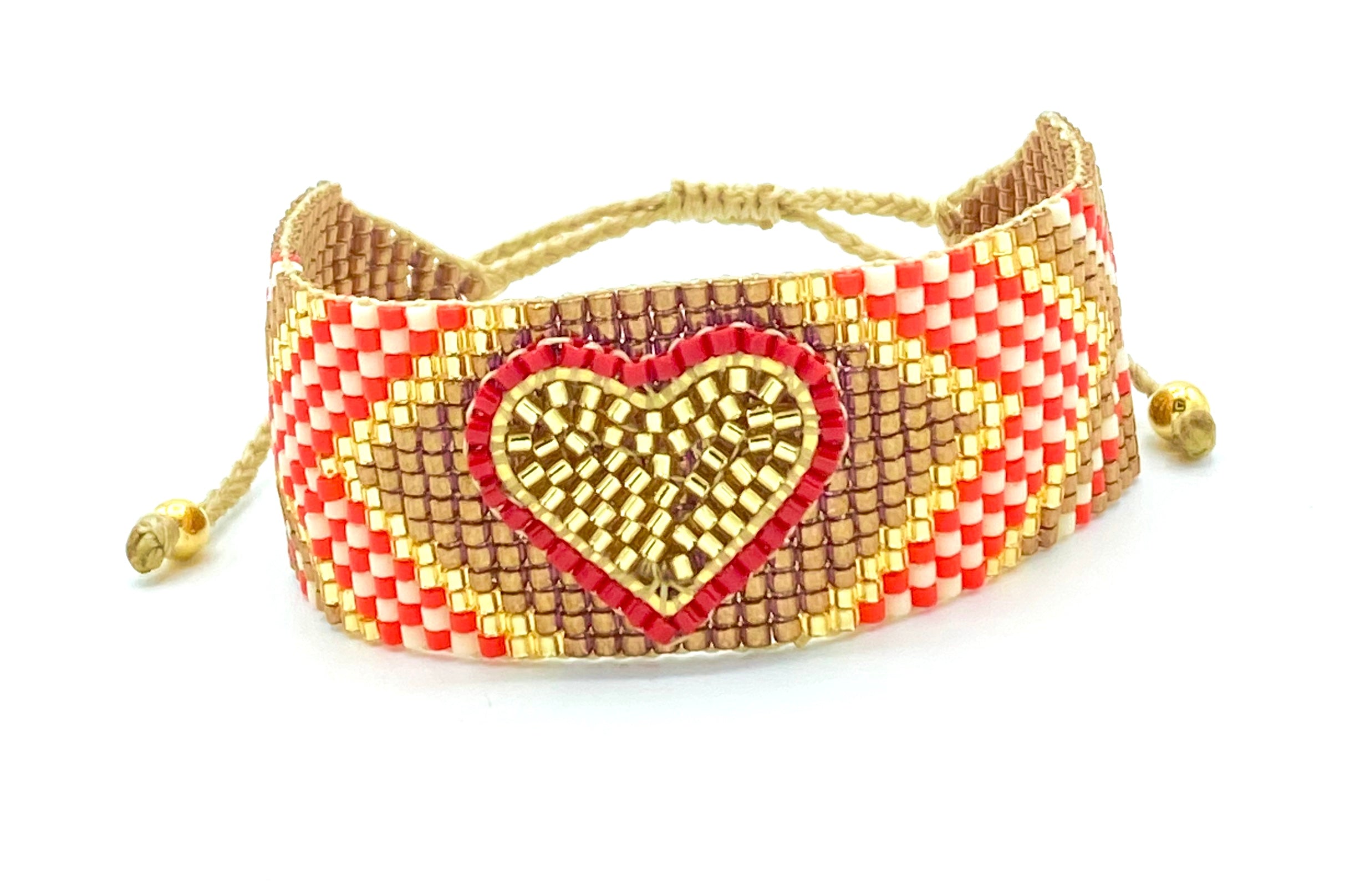 OCRE RED HEART miyuki bracelet