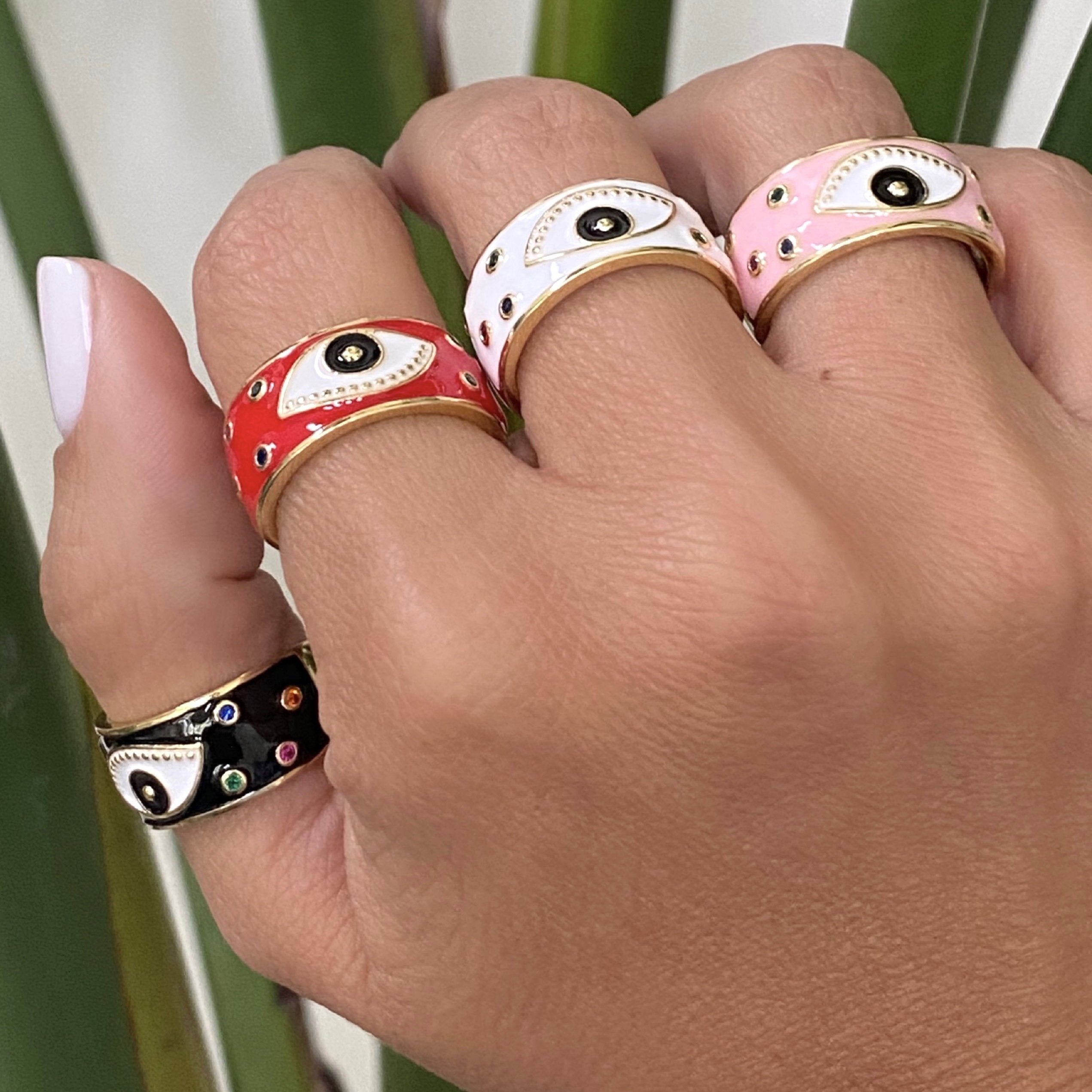 Enamel Eye Band Ring
