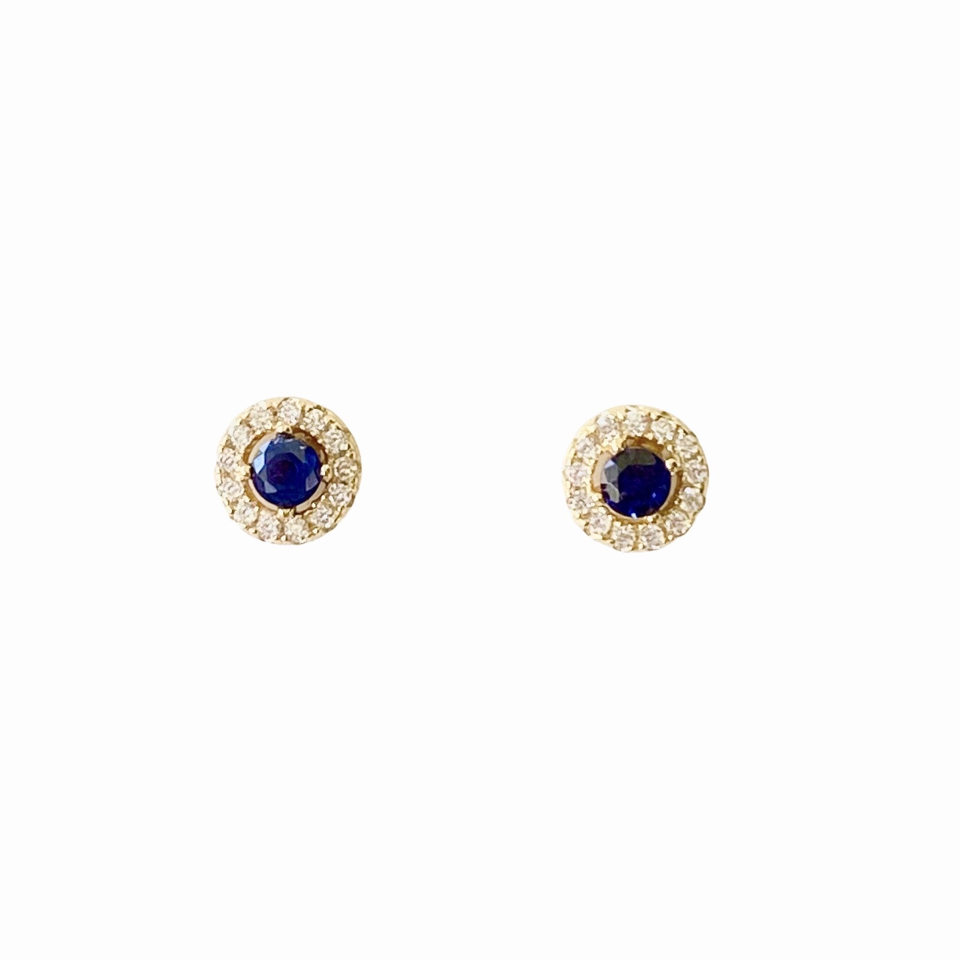 ROUND BLUE stud earrings