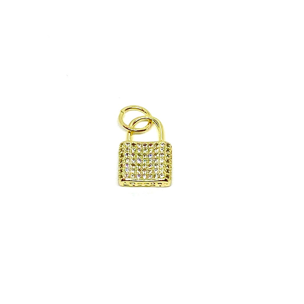 LOCK PAVE- necklace charm