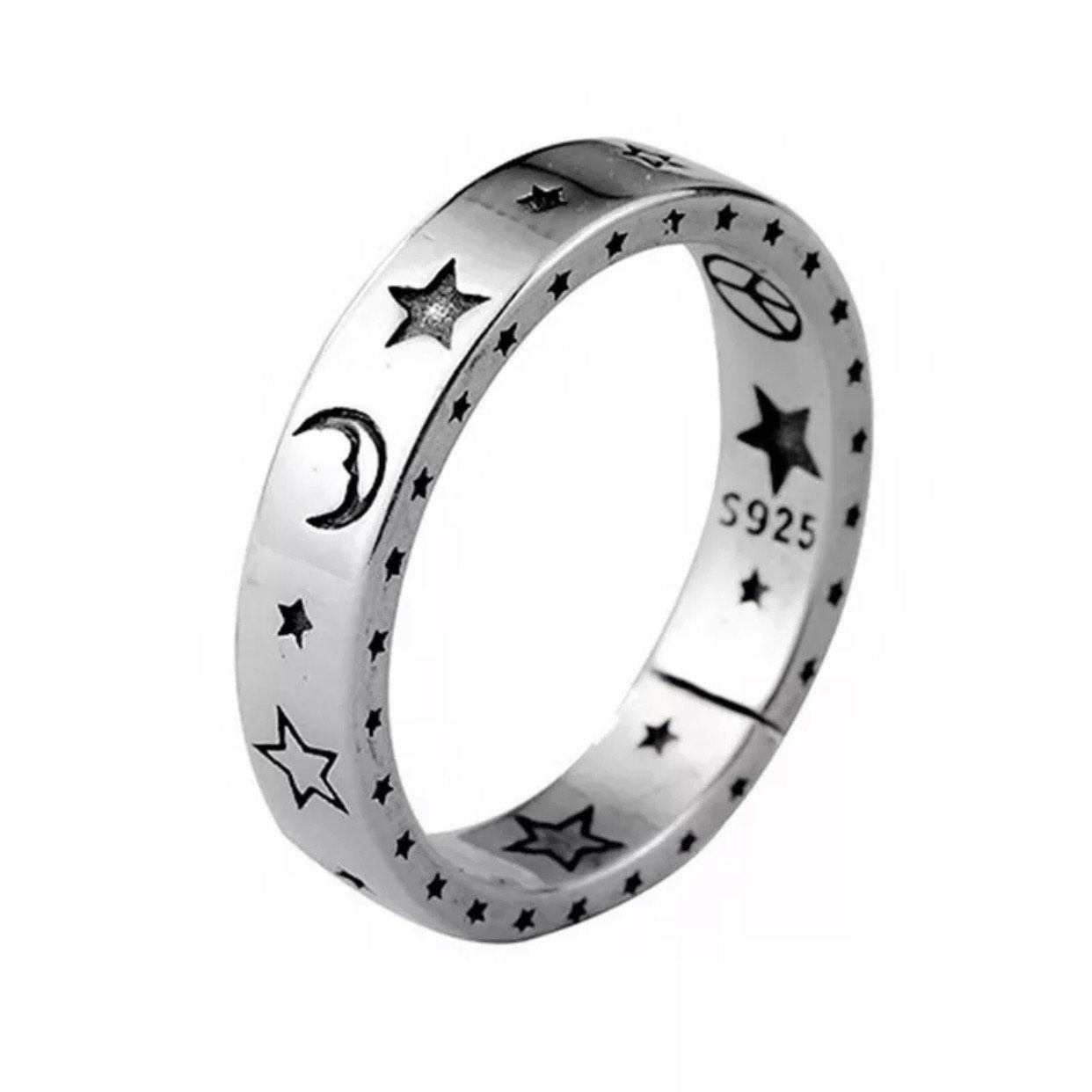 Moon and Star Happy Ring