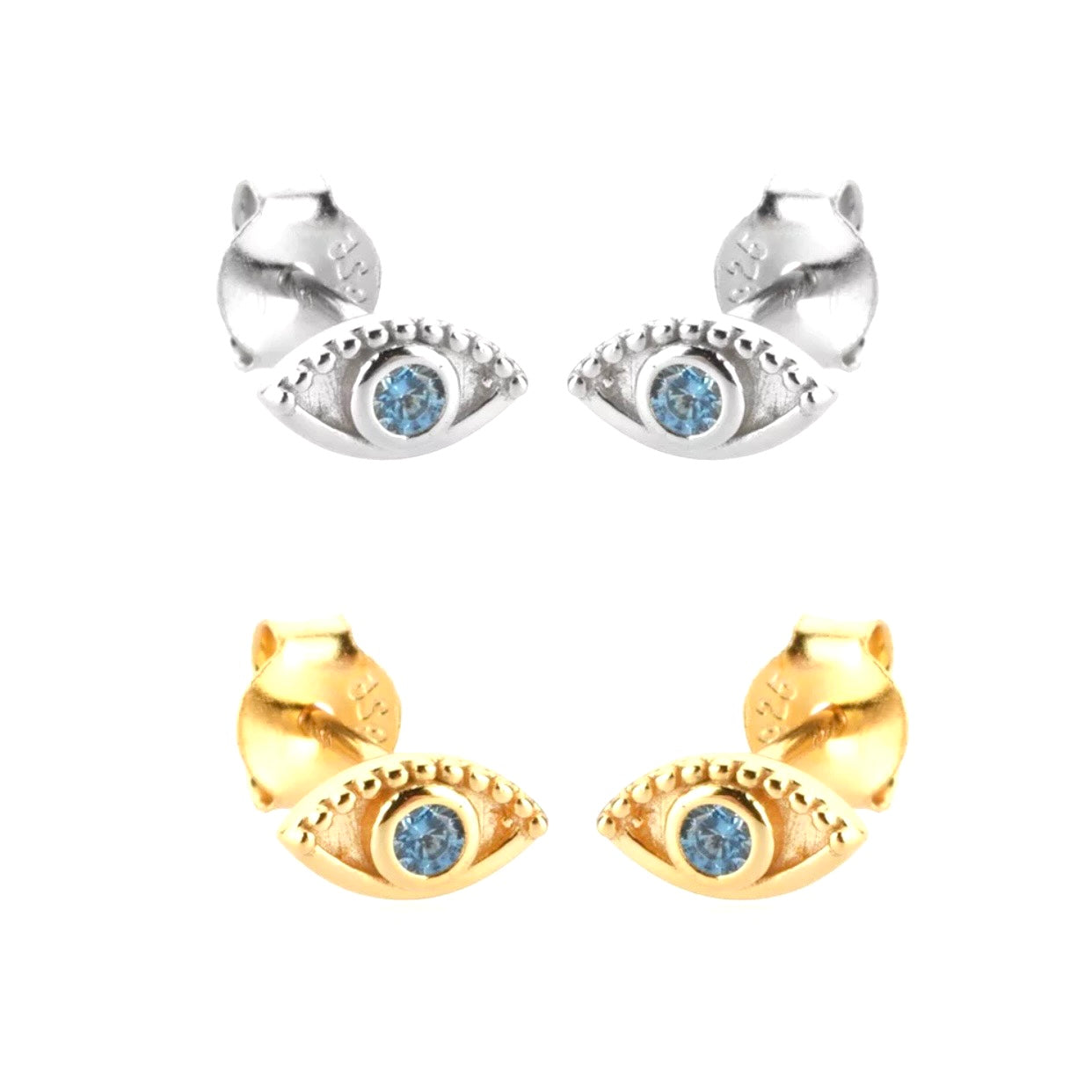 Crystal eye studs earrings