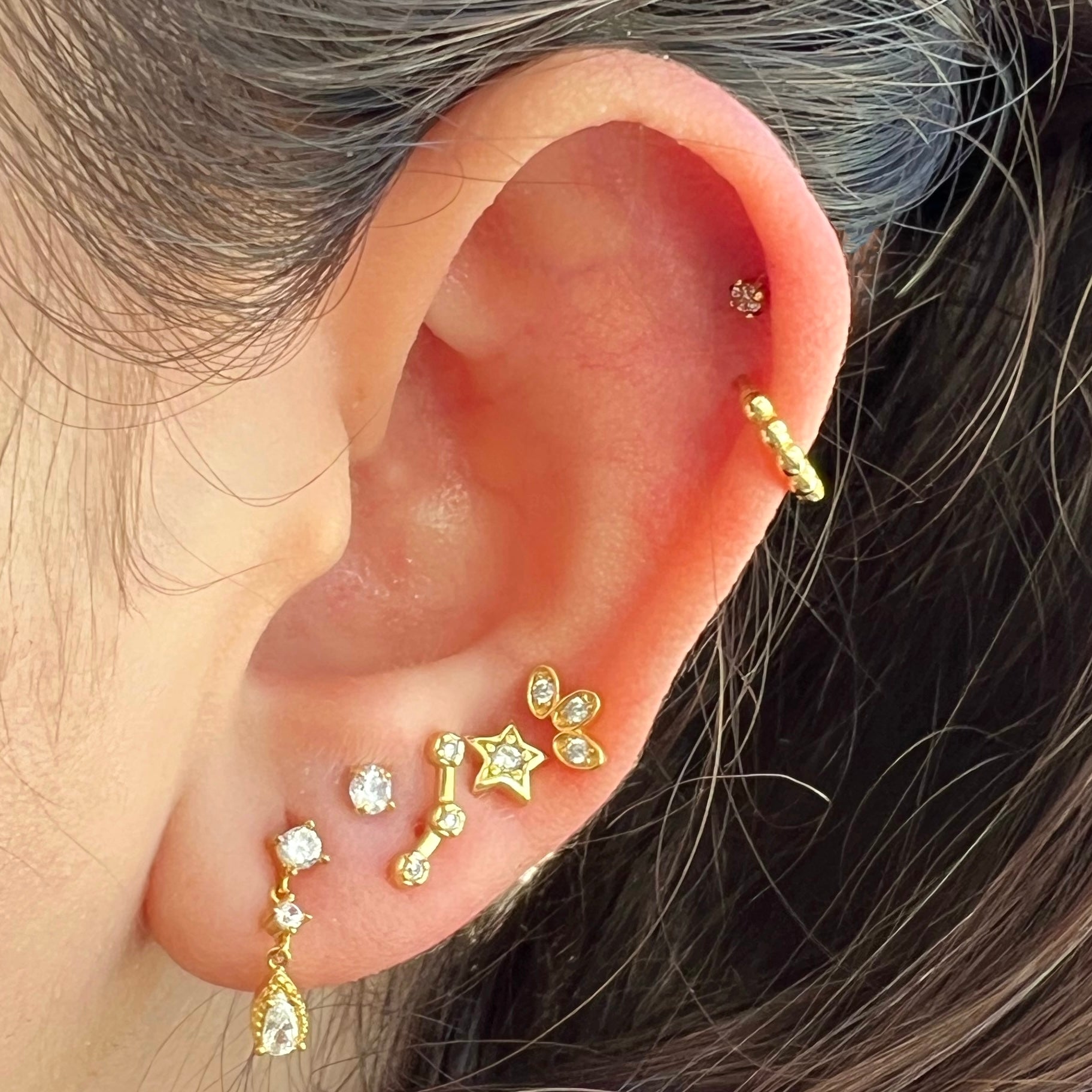 STAR CZ studs earrings