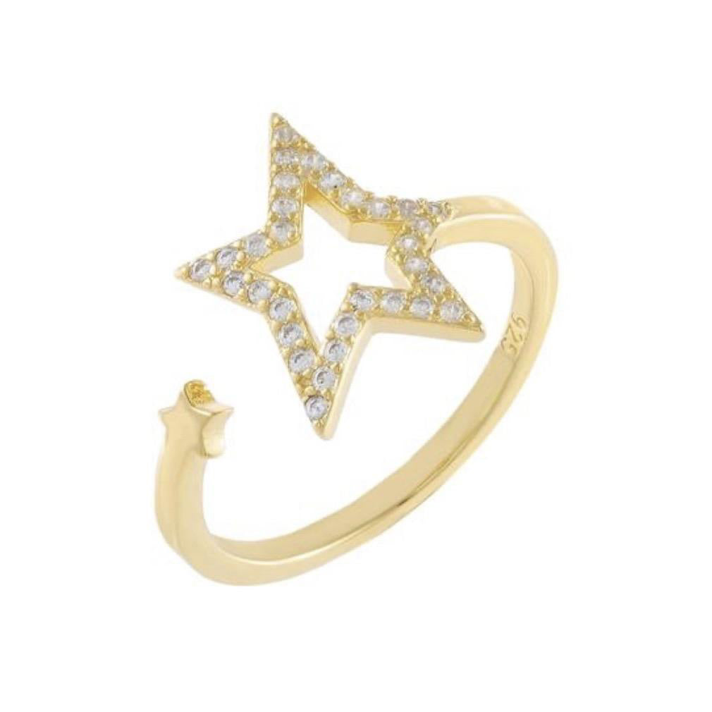 Star silueta pave ring