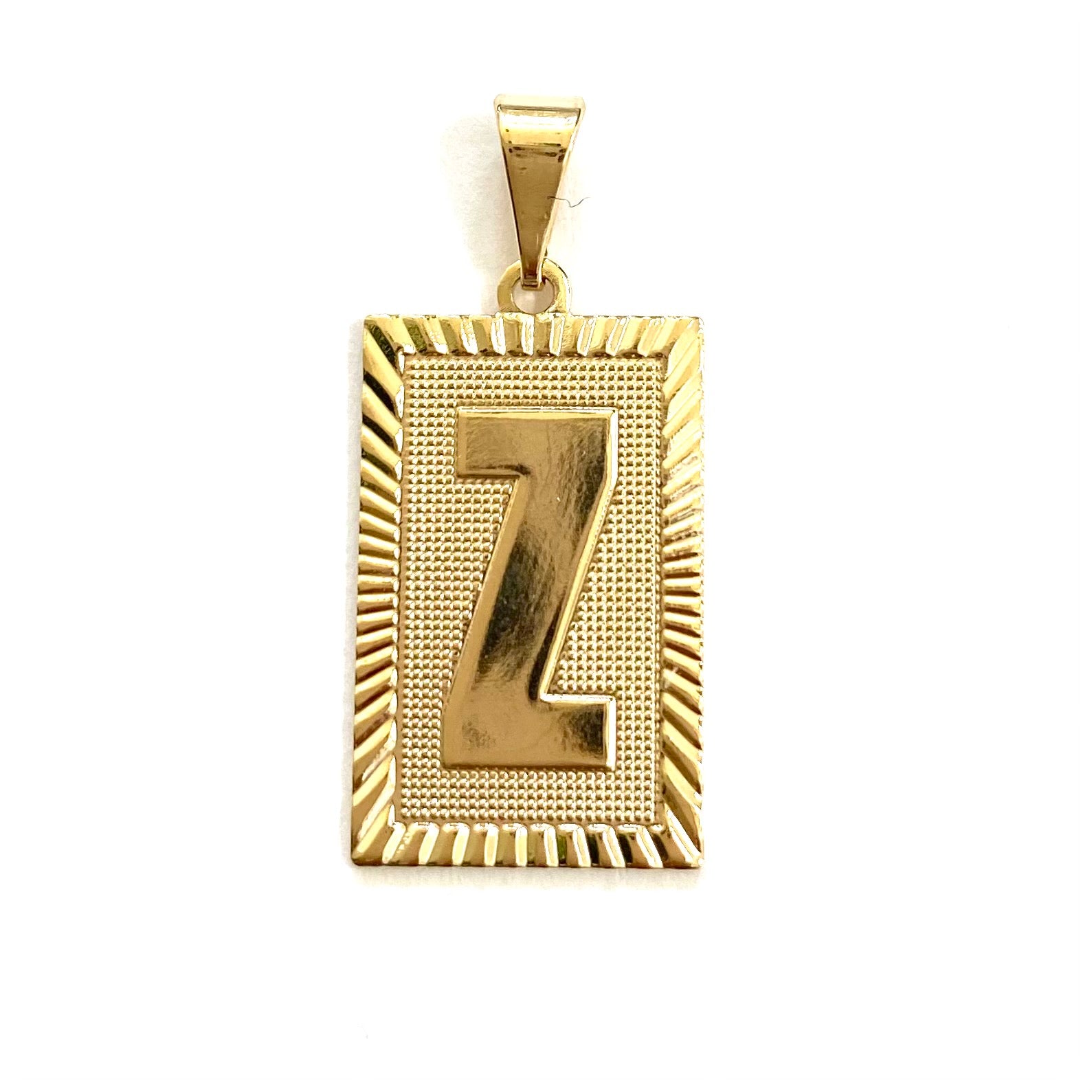 SQUARE initial necklace charm