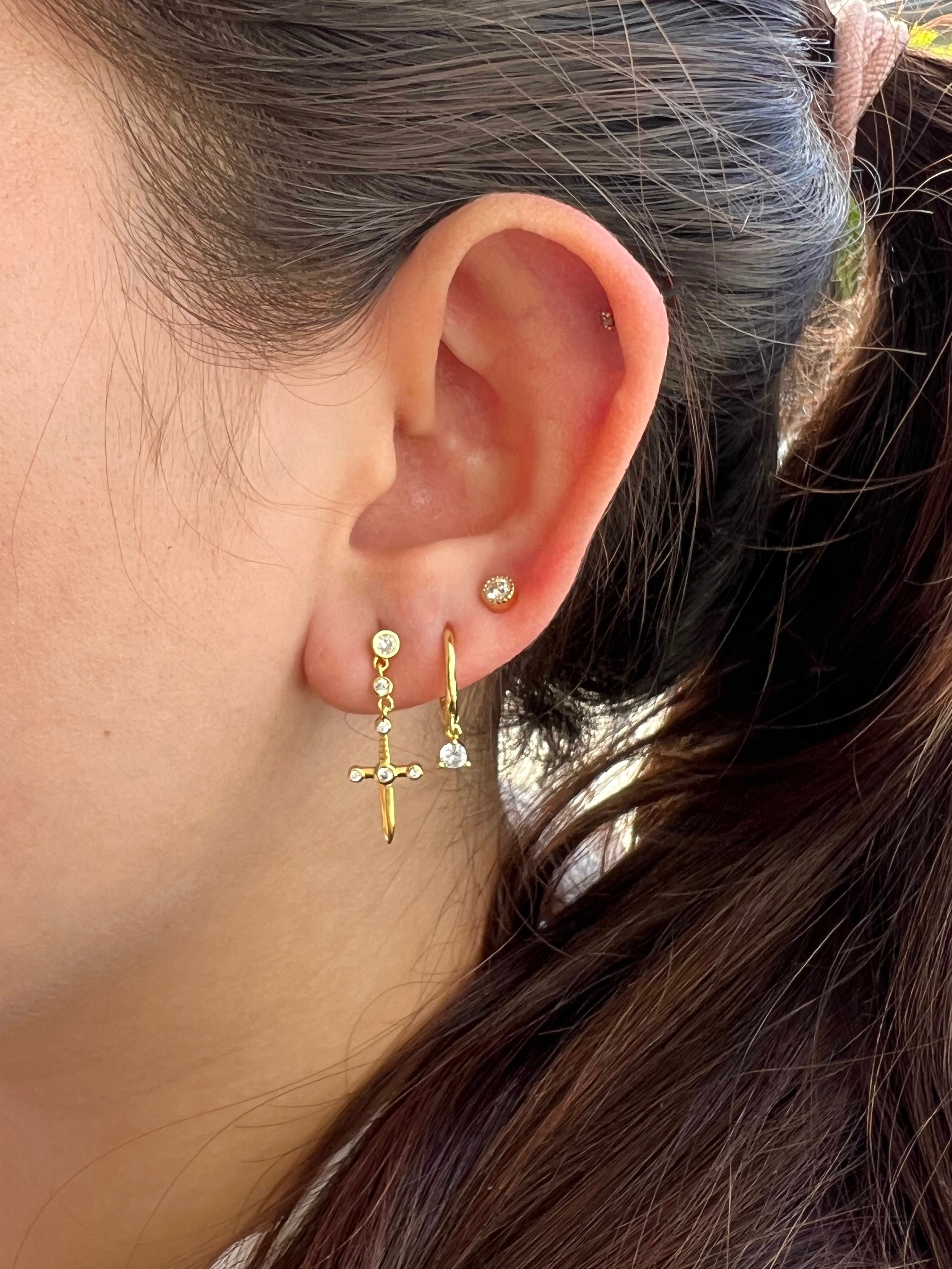 Zircon Cross earrings