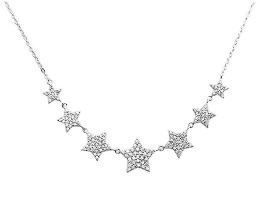 PAVE MULTI STAR necklace