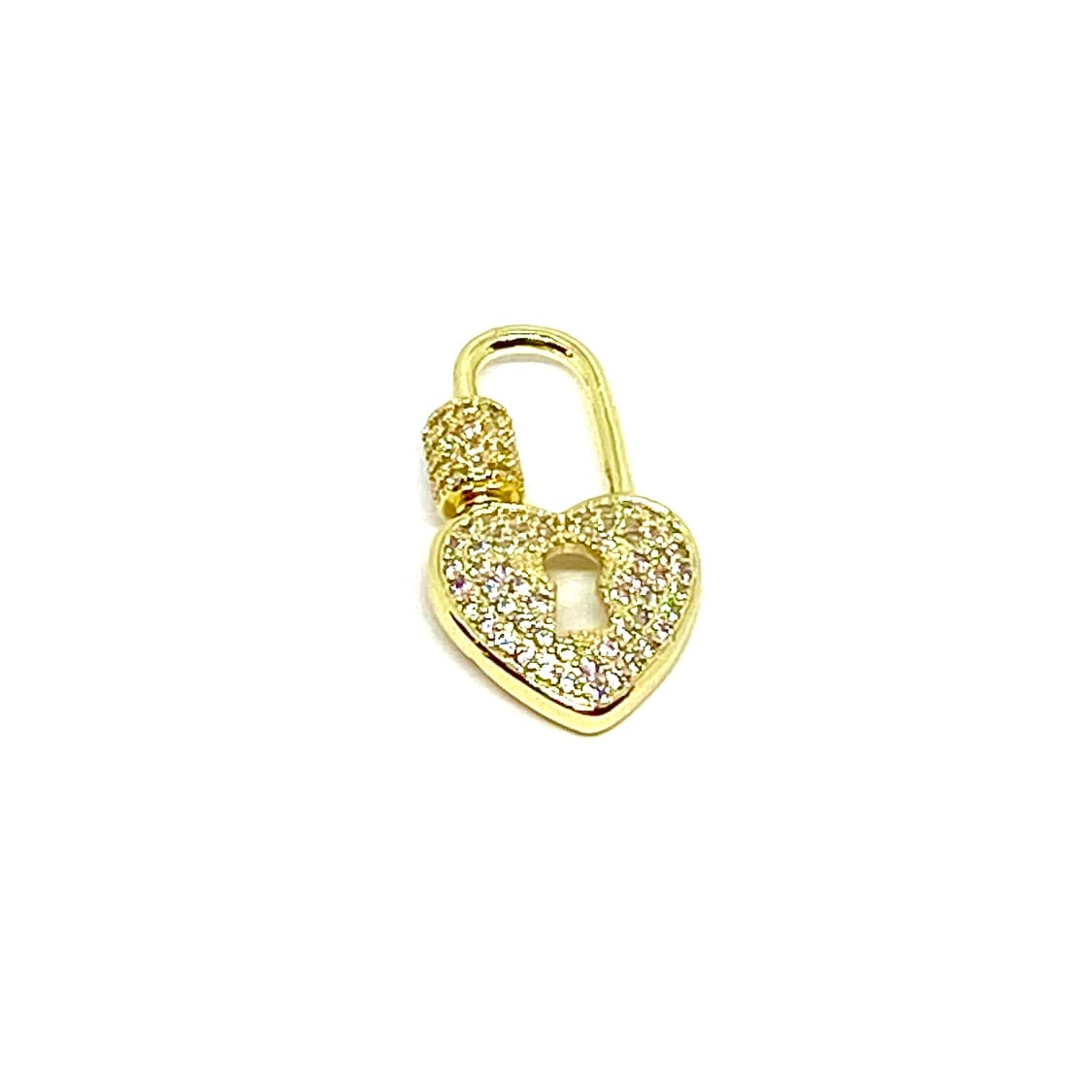 HEART LOCK PAVE necklace charm