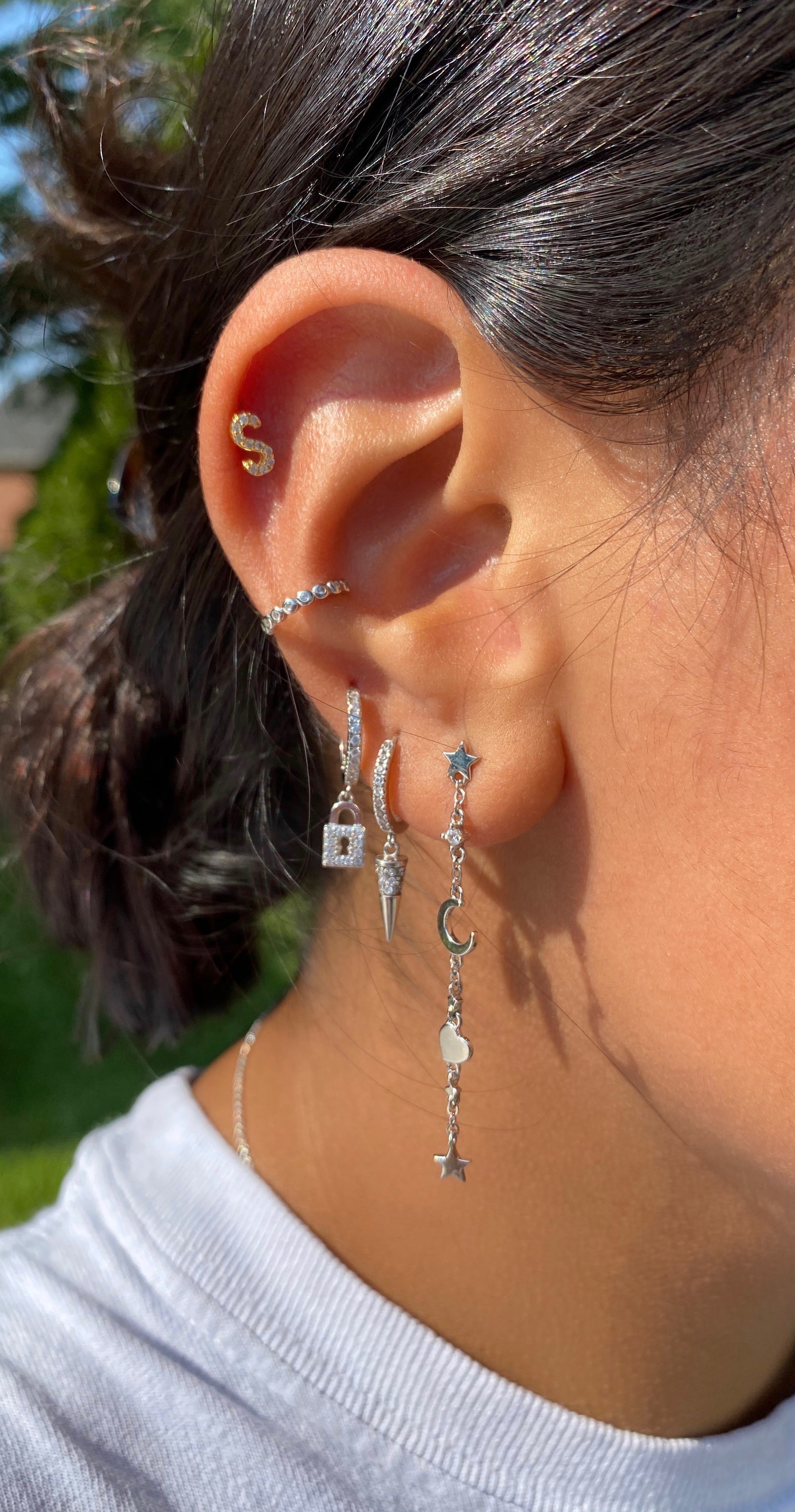 KEY & LOCK huggies earrings