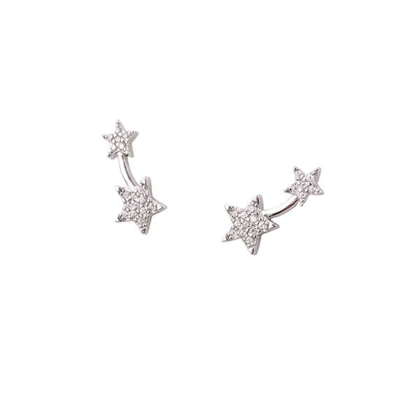 2 STAR CZ studs earrings