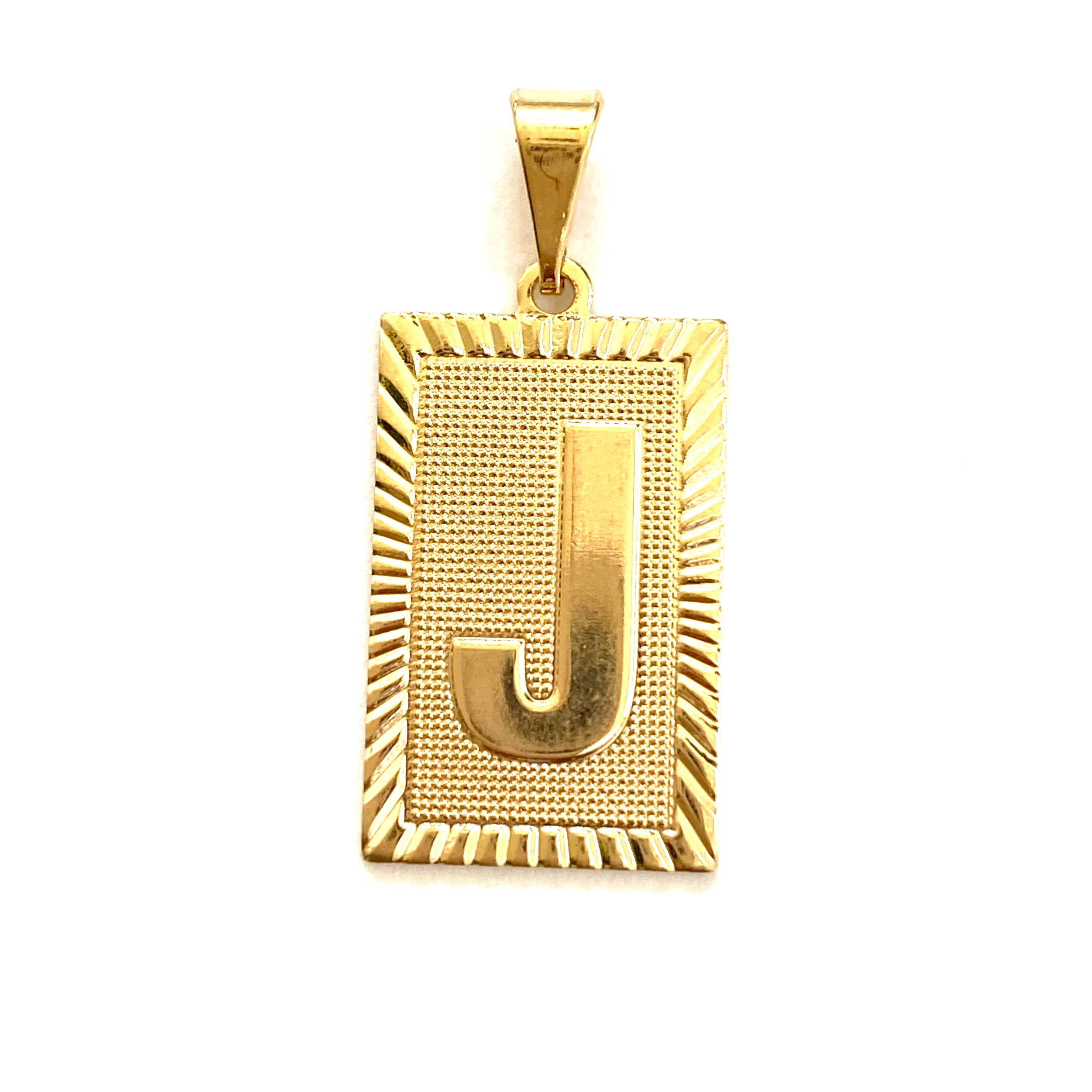 SQUARE initial necklace charm