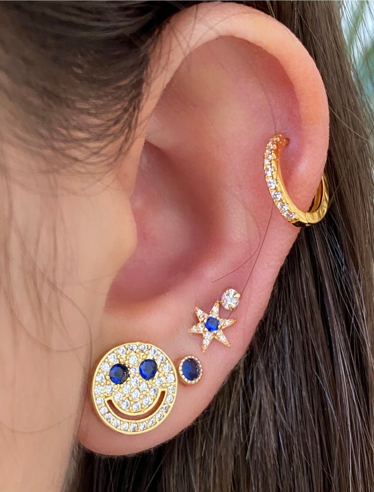 CZ Happy Face earrings