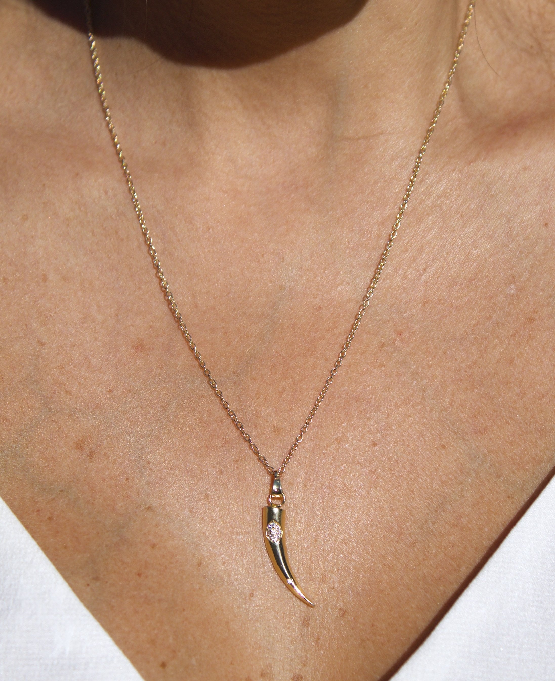HORN ZIRCON - necklace charm