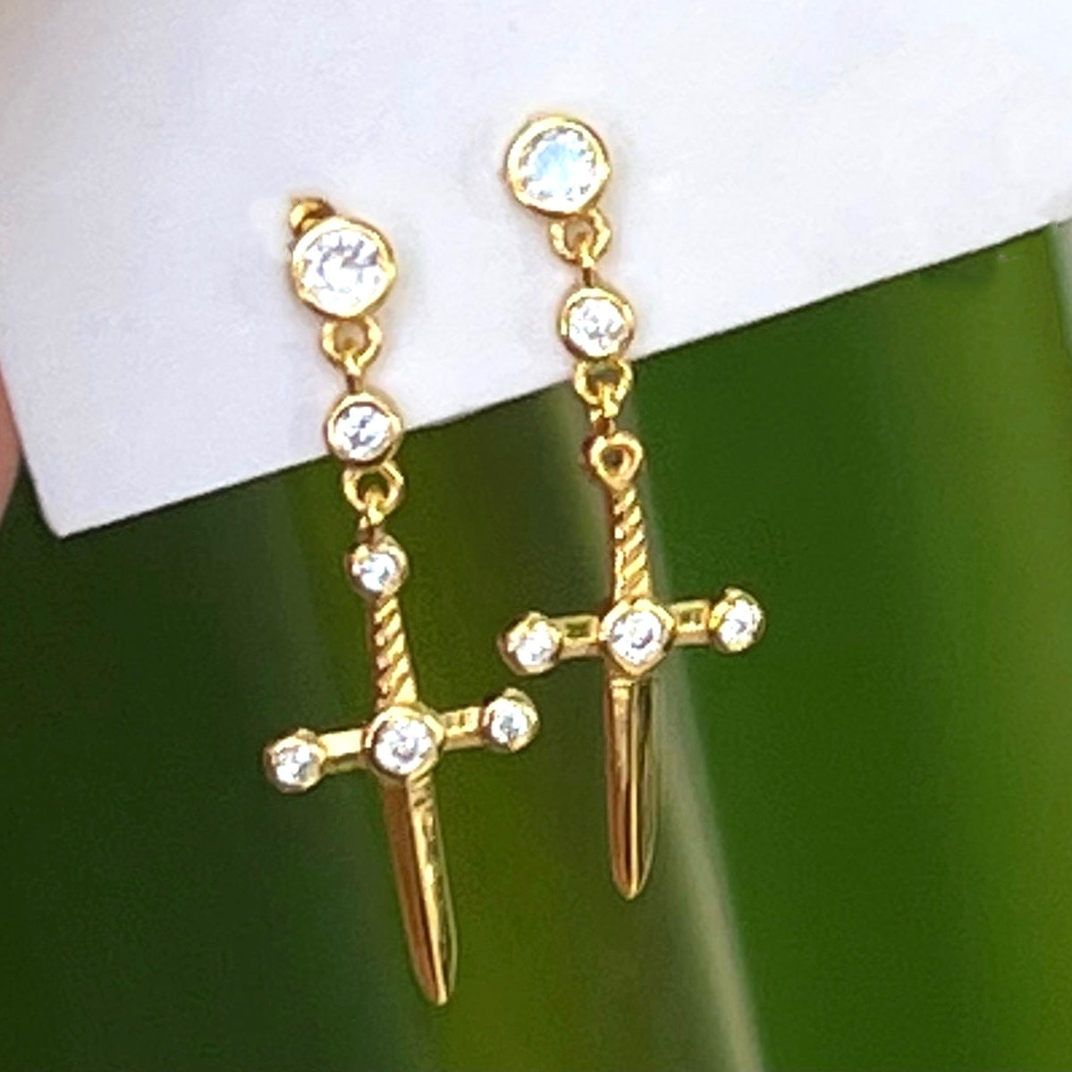 Zircon Cross earrings
